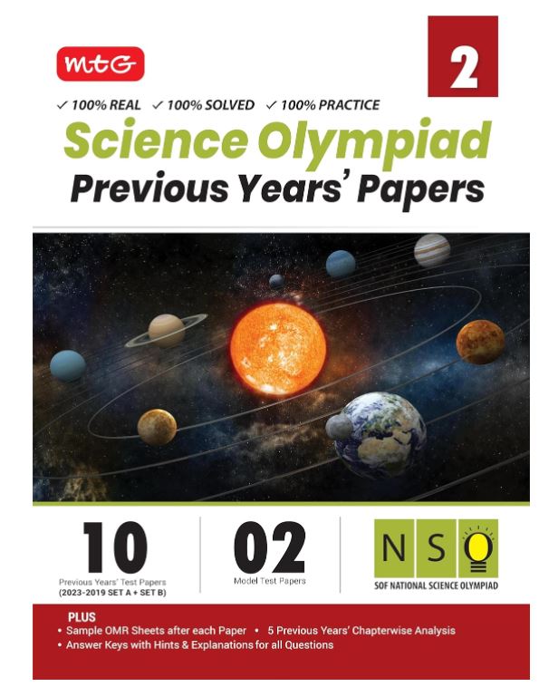 MTG NSO Class-2 Olympiad 10 Previous Years Papers (2023-2019 Set A & B) Science with Mock Test Papers - Sample OMR Sheet with Chapterwise Analysis | SOF Olympiad Books For 2024-25 Exam